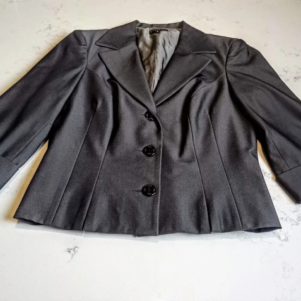 Bebe Charcoal Grey Short Blazer Sz 8